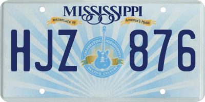 MS license plate HJZ876