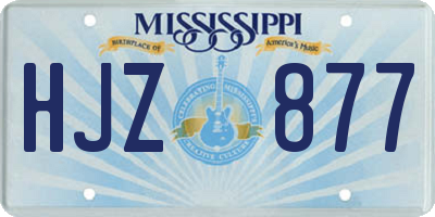MS license plate HJZ877