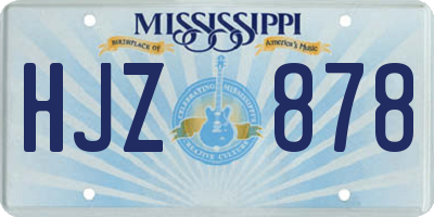 MS license plate HJZ878