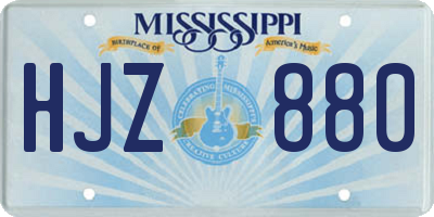 MS license plate HJZ880