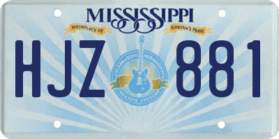 MS license plate HJZ881