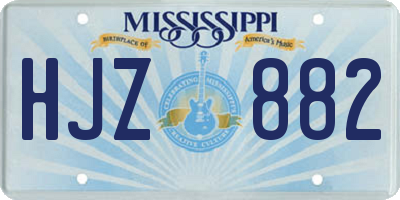MS license plate HJZ882