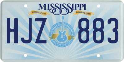 MS license plate HJZ883