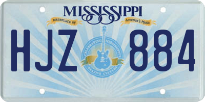 MS license plate HJZ884
