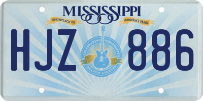 MS license plate HJZ886