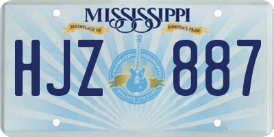 MS license plate HJZ887
