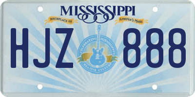 MS license plate HJZ888