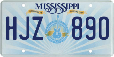 MS license plate HJZ890