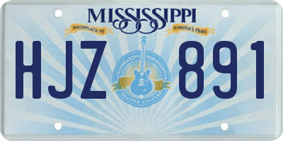 MS license plate HJZ891
