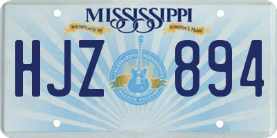 MS license plate HJZ894