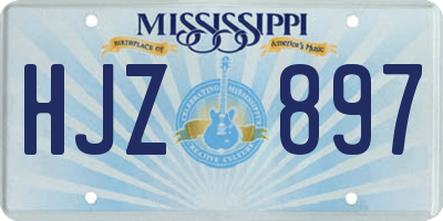 MS license plate HJZ897