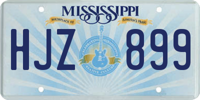 MS license plate HJZ899
