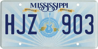 MS license plate HJZ903