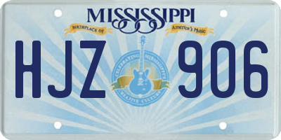 MS license plate HJZ906