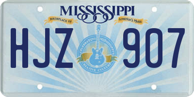 MS license plate HJZ907