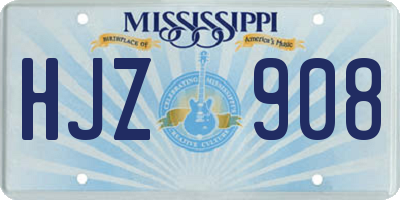 MS license plate HJZ908