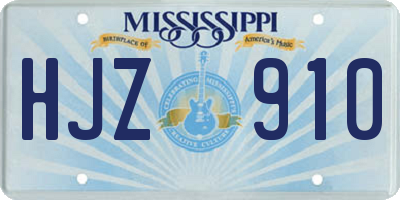 MS license plate HJZ910