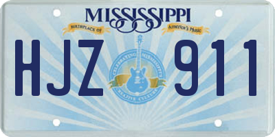 MS license plate HJZ911