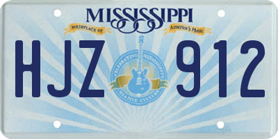 MS license plate HJZ912
