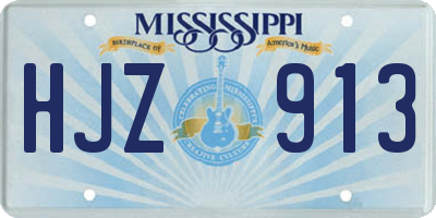 MS license plate HJZ913