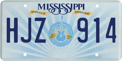 MS license plate HJZ914