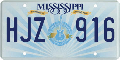 MS license plate HJZ916