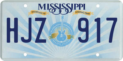 MS license plate HJZ917