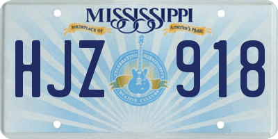 MS license plate HJZ918
