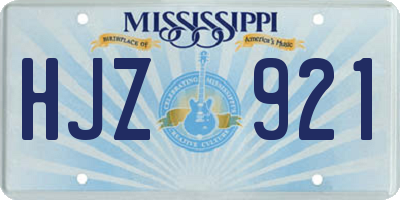 MS license plate HJZ921