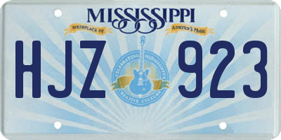 MS license plate HJZ923