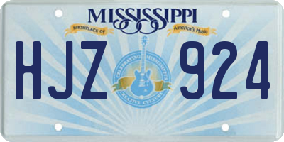 MS license plate HJZ924