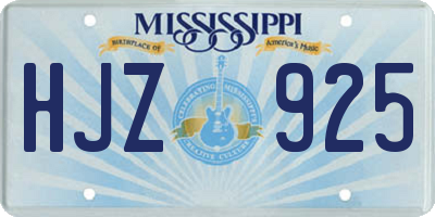 MS license plate HJZ925