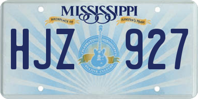 MS license plate HJZ927