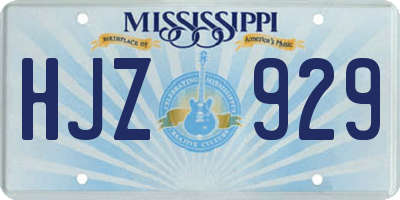 MS license plate HJZ929