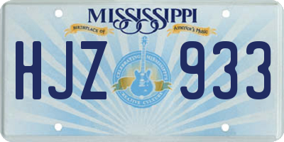 MS license plate HJZ933