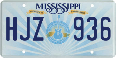 MS license plate HJZ936
