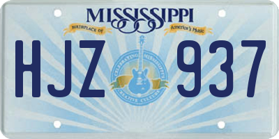 MS license plate HJZ937