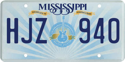 MS license plate HJZ940
