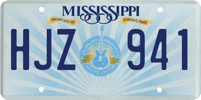 MS license plate HJZ941