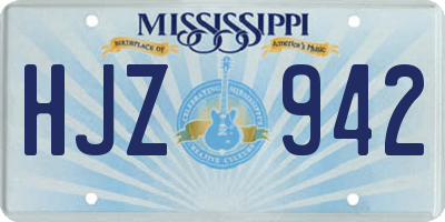 MS license plate HJZ942