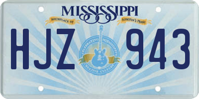 MS license plate HJZ943
