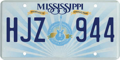 MS license plate HJZ944