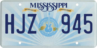 MS license plate HJZ945