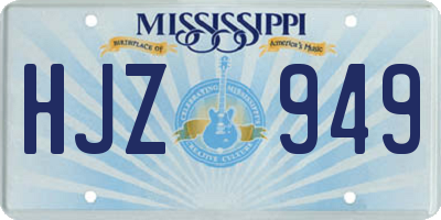 MS license plate HJZ949
