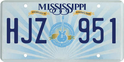 MS license plate HJZ951