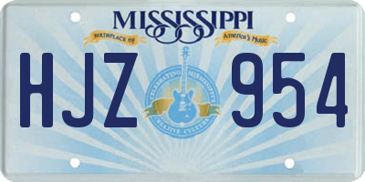 MS license plate HJZ954