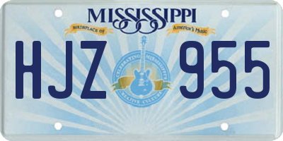MS license plate HJZ955