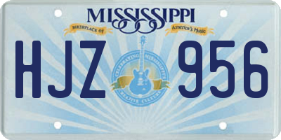 MS license plate HJZ956