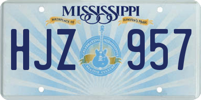 MS license plate HJZ957