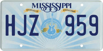 MS license plate HJZ959
